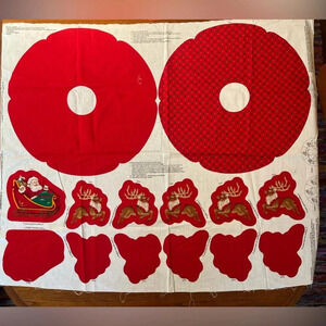 St. Nicholas Reindeer Wreath VIP Screen Print Cranston Fabric Panel Complete